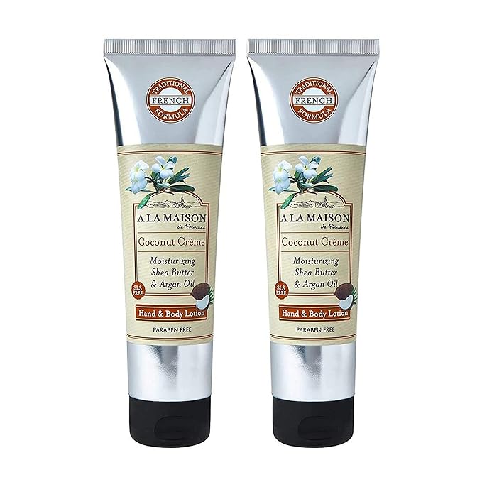 A LA MAISON Moisturizing Lotion, Coconut Creme - Uses: Hand and Body, Argan Oil, Pure Shea Butter, Essential Oils, Plant Based, Cruelty-Free, SLS and Paraben Free-FemmiqueWomen