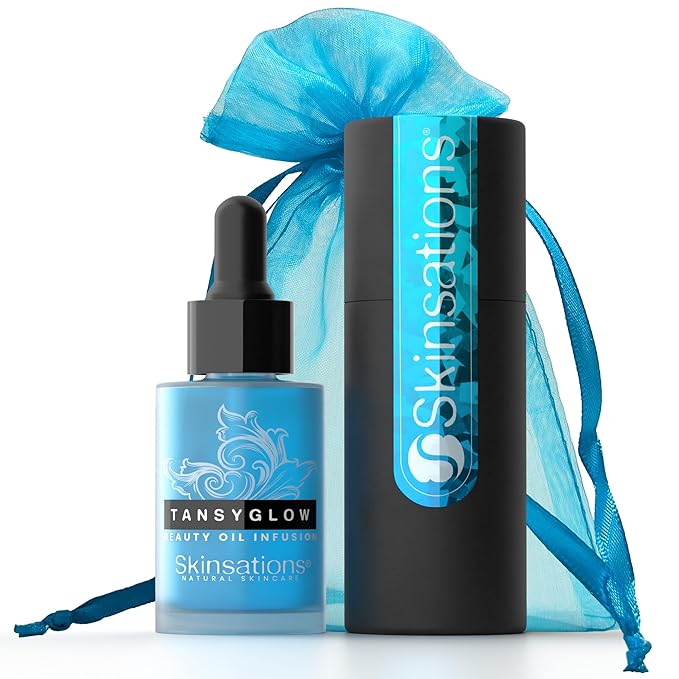 Skinsations - Balancing Face Oil Infusion - TANSY GLOW - Soothing and Calming, Skin Regenerative, Hydrating, Anti-Aging Skin Care - Blue Tansy, Neroli Oil, Chamomile, Moringa Oil, Vitamin C, Vitamin E-FemmiqueWomen