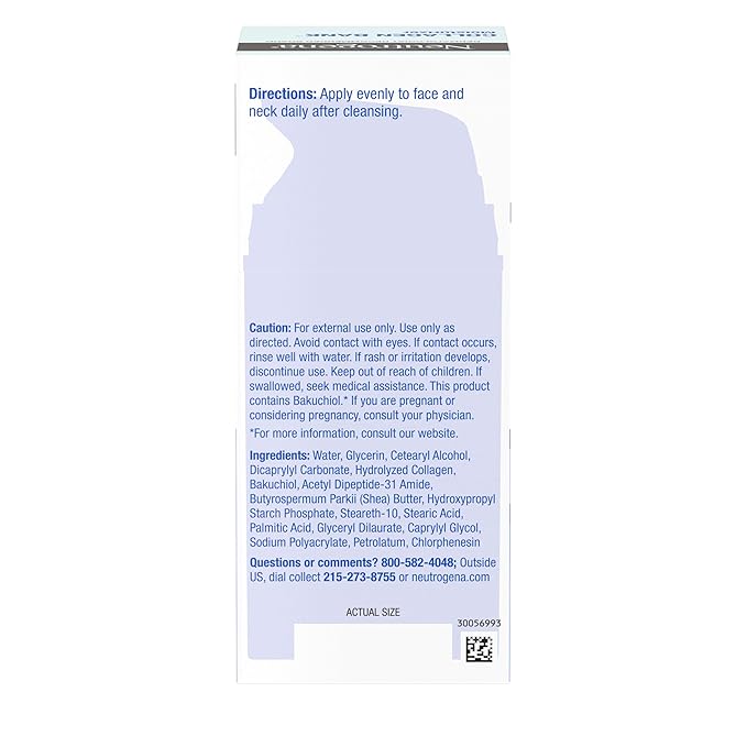 Neutrogena Collagen Bank Face Moisturizer, Larger Size Anti-Aging Face & Neck Collagen Cream, Bakuchiol, Face Lotion Supports Skin’s Natural Collagen for Visibly Plump Skin, 2.7 fl. oz-FemmiqueWomen