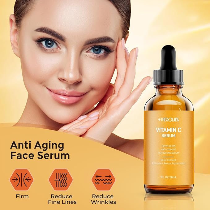 2 Packs Vitamin C Serum for Face –Anti Aging Face & Eye Serum, Hyaluronic Acid, Reduce Fine Lines, Dark Spots and Wrinkle-FemmiqueWomen