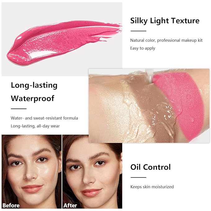 3 Pcs Contour Stick, Highlighter Stick, Blush Stick, Cream Contour Kit with Contour Brush, Create Face Contour, Non-greasy, Waterproof Long-lasting Effect for Women (1+3+4,LIGHT)-FemmiqueWomen