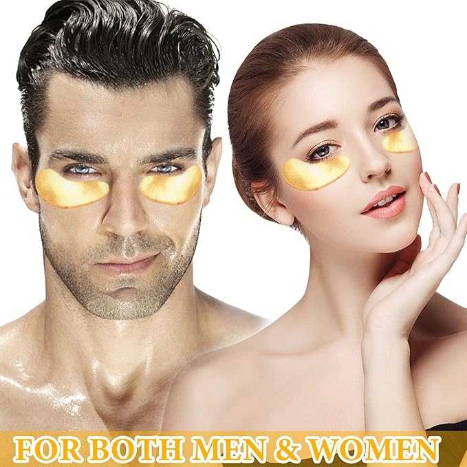 30 Pairs 24K Gold Eye Pads Under Eye Mask,Collagen Crystal Under Eye Patches Moisturizing Eye Gel Pads,Under Eye Masks for Wrinkles,Puffy Eyes & Dark Circles,Eye Patch for Beauty Eye Care-FemmiqueWomen