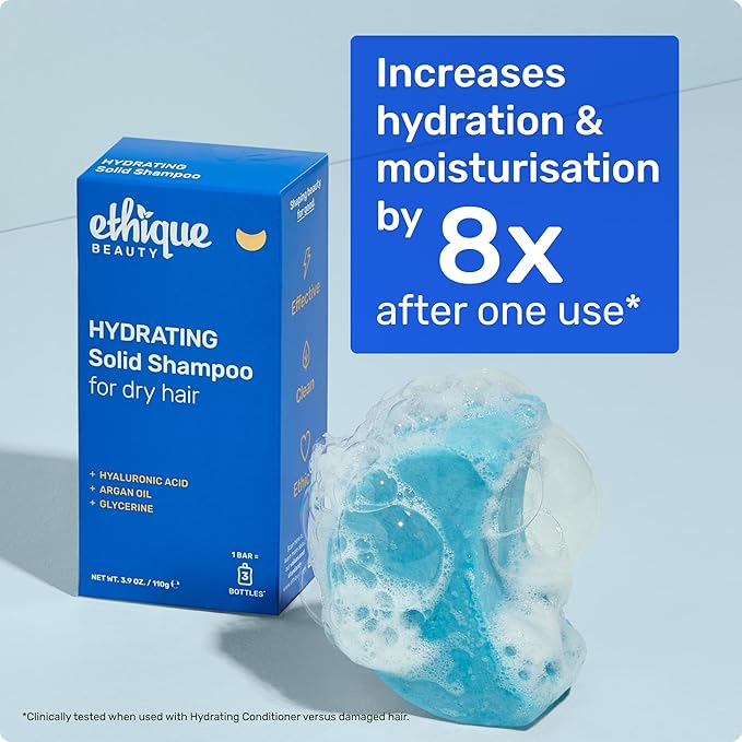 Ethique Hydrating Shampoo Bar for dry hair with Hyaluronic Acid - Plastic-Free, Cruelty-Free, Vegan, 3.88 oz-FemmiqueWomen