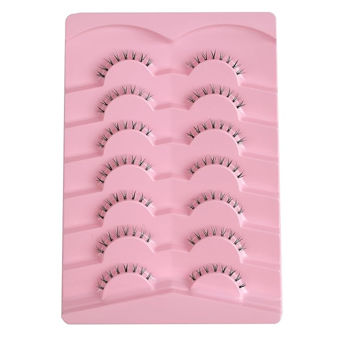 Lashes Natural Bottom Lashes 9mm Lower Strip Lashes Extention False Eyelashes Natural Look Wispy Bottom Eyelashes Fake Lashes Pack 7 Pairs-FemmiqueWomen