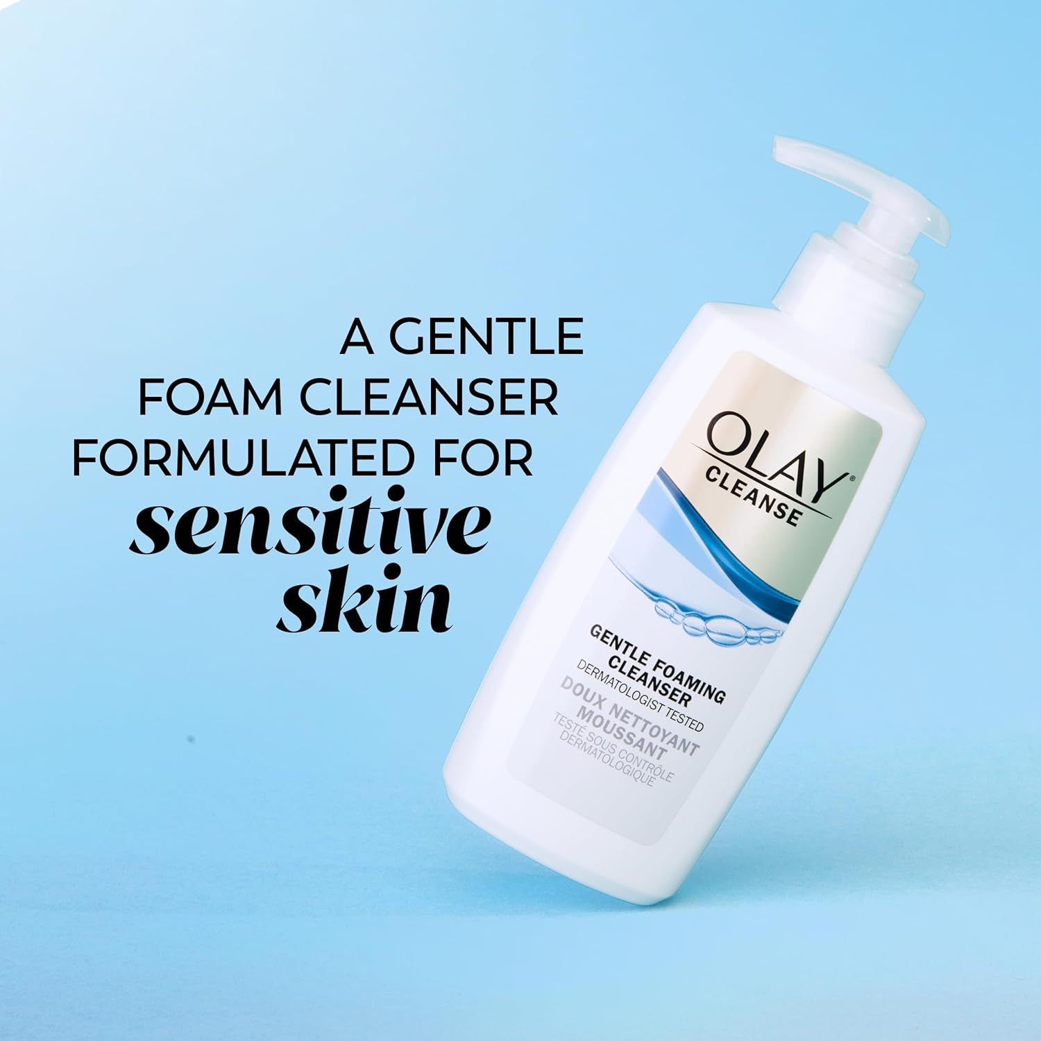 Olay Face Cleanser, Gentle Foaming Face Wash for Sensitive Skin - Fragrance-Free, Oil-Less, Soap-Free, Glycerin-Based Formula, Daily Cleansing without Irritation, 6.7 Oz - 3 Pack-FemmiqueWomen
