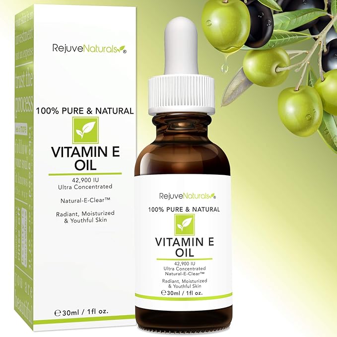 Vitamin E Oil - 100% Pure & Natural, 42,900 IU. Repair Dry, Damaged Skin from Surgery & Acne, Age Spots & Wrinkles. Boost Collagen for Moisturized, Youthful-looking Skin. d-alpha tocopherol-FemmiqueWomen