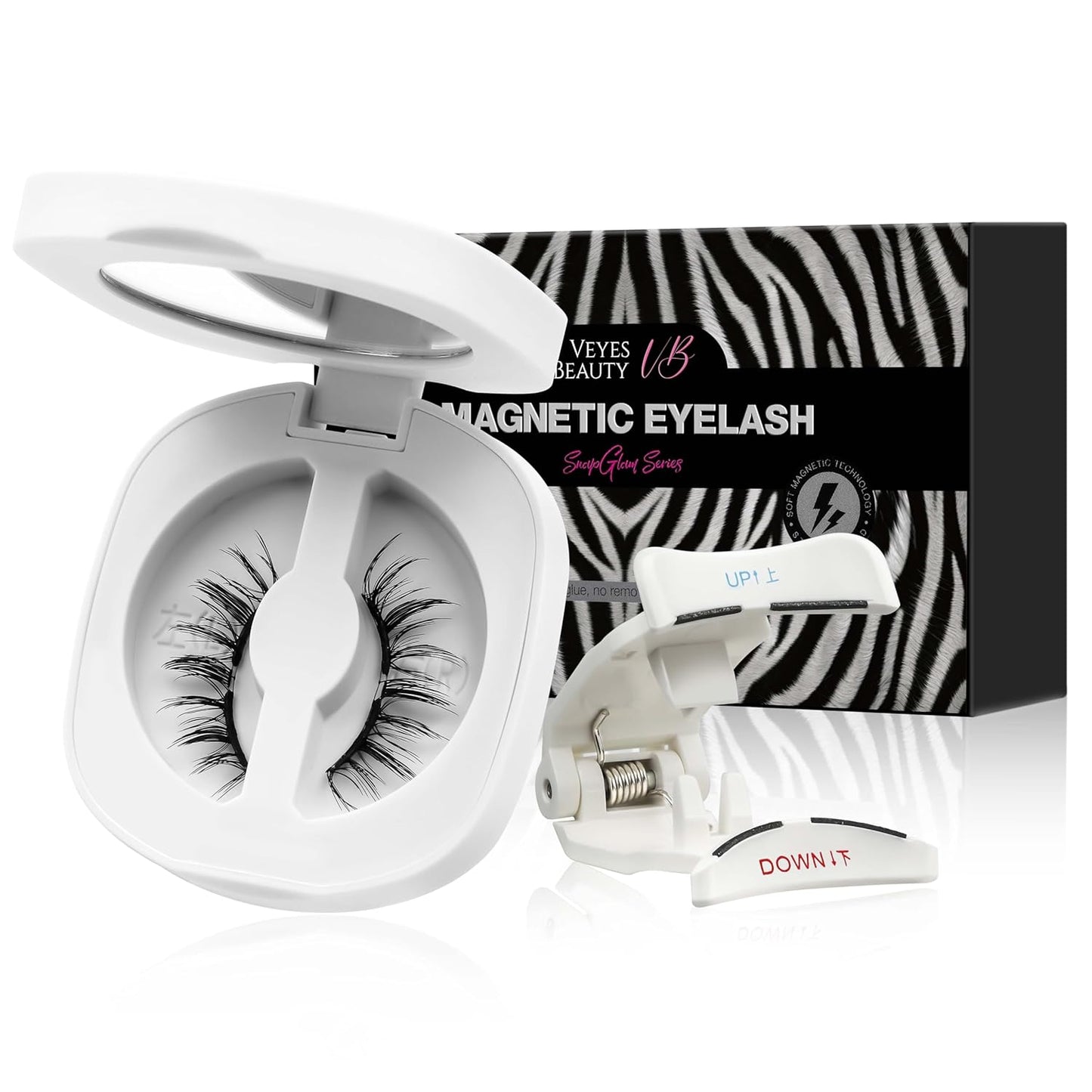 VEYESBEAUTY Magnetic Eyelashes with Applicator Reusable Magnetic Lashes Natural Look No Glue Needed False Eyelashes, AnimeWink Lashes Kit Easy to Wear and Remove-FemmiqueWomen