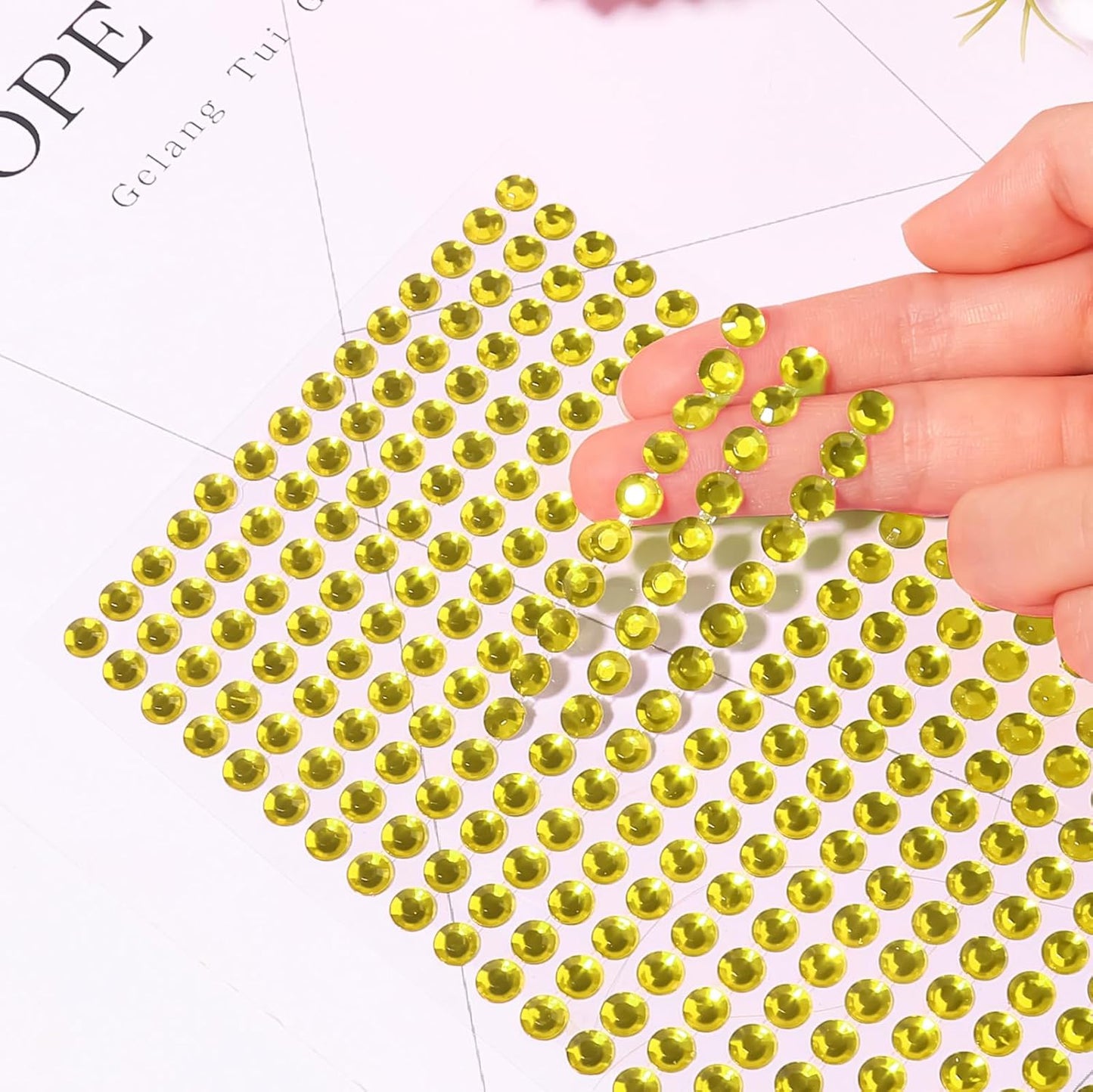 3555 Pieces Face Gem Stickers Self Adhesive Rhinestone Stickers for Crafts 3/4/5/6/8 MM Face Jewels Stickers Diamond Nail Gems Stick on for Face Eye Hair Body Makeup DIY Craft 5 Sizes-FemmiqueWomen