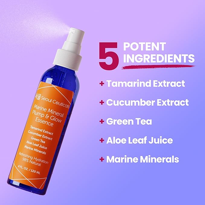 SeoulCeuticals Korean Skin Care Essence Toner - K Beauty Skincare Spray Mist For Face Contains Cucumber Extract and Marine Minerals + Organic Aloe - Get That Healthy Youthful Glow-FemmiqueWomen