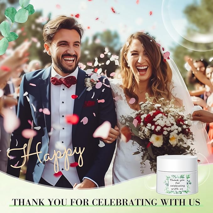 12 Pcs Thank You Lip Sleeping Mask Bulk Bridal Shower Gifts for Guests Thank You for Celebrating with Us Lip Mask Moisturize Nourish for Wedding Bridal Shower Favor Christmas Gift(Eucalyptus)-FemmiqueWomen
