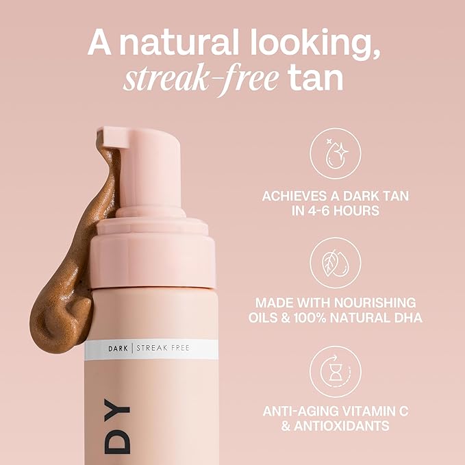 Bali Body Self Tanner Mousse Dark – Sunless Tanning Foam for Body | Natural, Streak-Free, Fake Tan | Vegan, Cruelty-Free, Organic Self Tan Mousse for All Skin Types (200ml/6.7 fl oz)-FemmiqueWomen