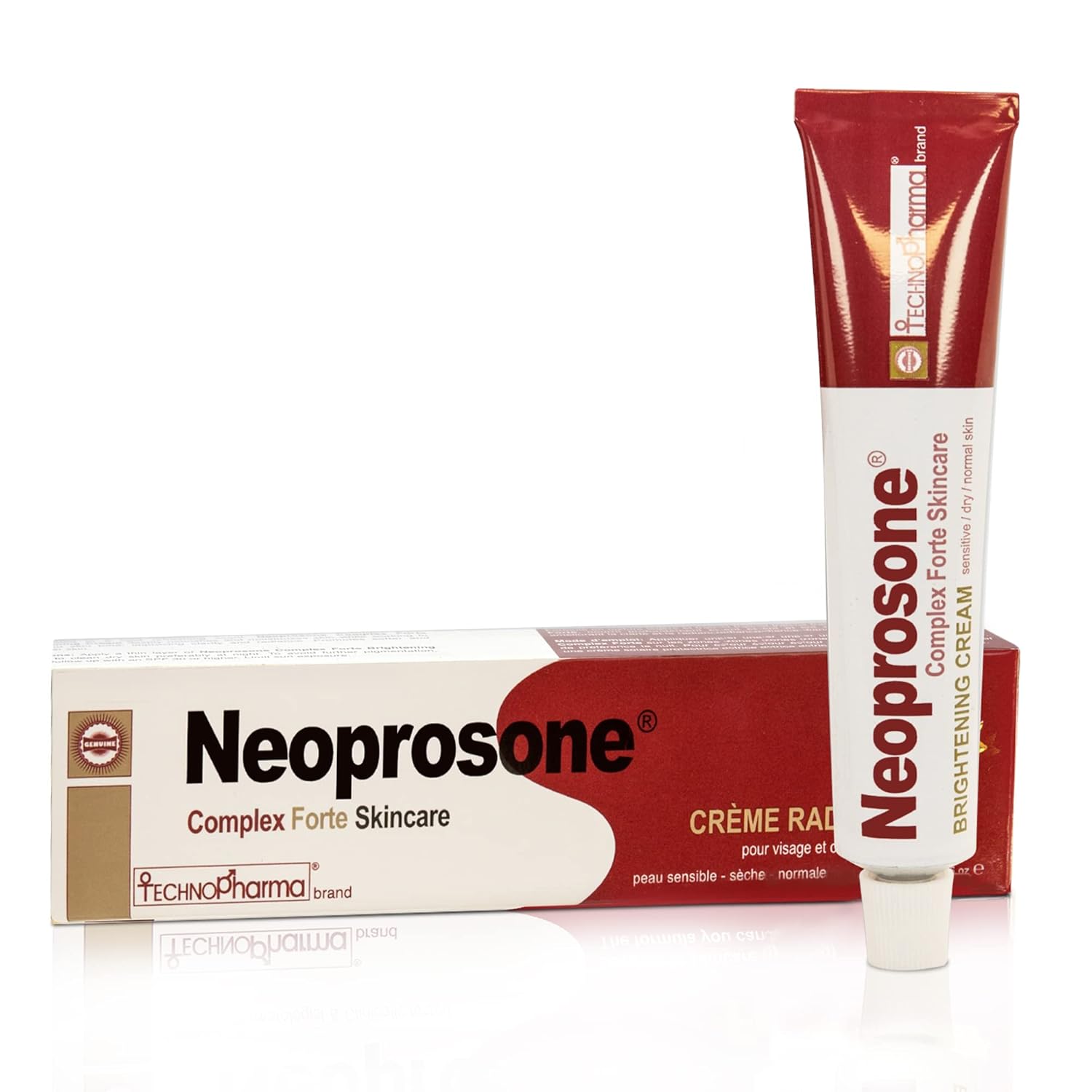 Neoprosone, Skin Brightening Cream | 1.7 Fl oz / 50 ml | Fade Dark Spots on: Face, Elbows, Knees, Body | with Alpha Arbutin, Lactic Acid, Castor Oil-FemmiqueWomen