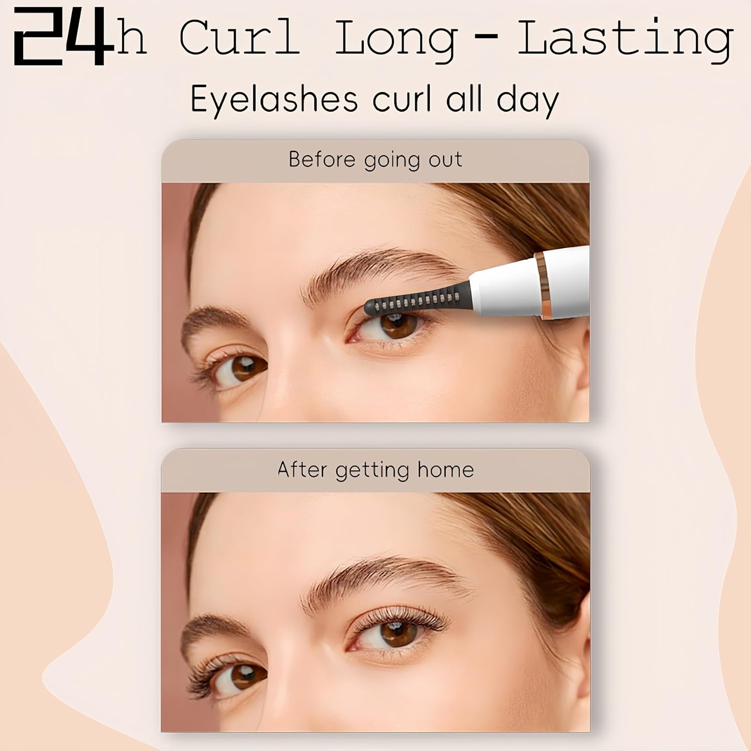 2025 Upgraded Heated Eyelash Curler – Fast 5s Heat-Up, USB Rechargeable Electric Eyelash Curler, 3 Temperature Modes, LED Display, Anti-Burn, 24H Long-Lasting Curl, Perfect Gift for Women (White)-FemmiqueWomen