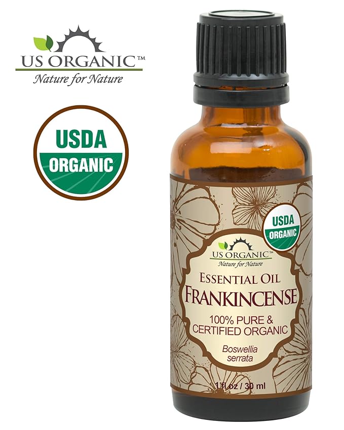 US Organic 100% Pure Frankincense Essential Oil, USDA Certified Organic, Steam Distilled, Boswellia serrata, Sourced from India, Topically or in Diffuser, Perfect for Aging Skin (30 ml)-FemmiqueWomen
