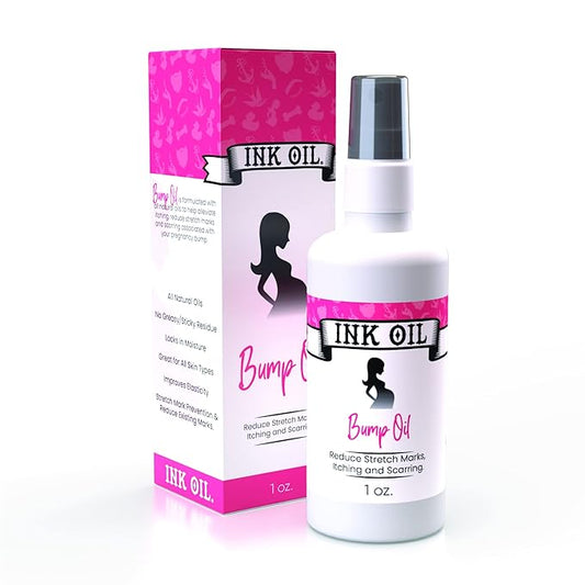 Ink Oil Bump Oil Stretch Mark Treatment | Baby Bump Essentials | Scar Removal | Pregnancy Must Haves First Trimester | Maternity Care | Ink - Bio Oil Stretch Marks Pregnancy | Advanced Skincare-FemmiqueWomen