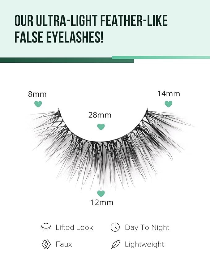 Eyelashes Natural Look Strip Lashes Wispy Natural Mink Lashes Volume Lash Fluffy Fake Eyelashes C Curl False Lashes Thick Eyelashes 7 Pairs-FemmiqueWomen