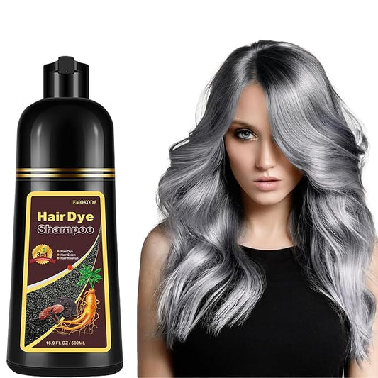 Silver Gray Hair Dye Shampoo, Instant Hair Color Shampoo, Colors Hair in Minutes, Long Lasting Silver Hair Dye, Champu Para Canas, Easy to Use 16.90 Fl Oz-FemmiqueWomen
