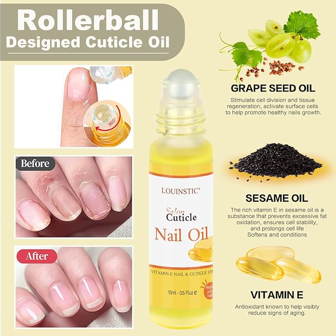2PCs Gel Nail Polish Remover - 30ML,Fast & Easy, with Roller Cuticle Oil, No Need to Wrap and Soak, Remove Gel Polish in 2-5 Minutes at Home, No Damage to Nails, with Cuticle Pusher Tool,Nail File-FemmiqueWomen