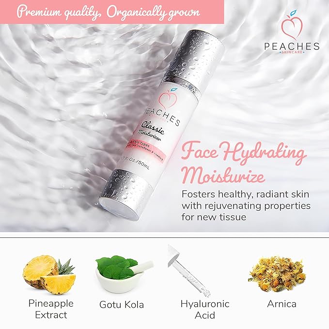 Hydrating Vegan Moisturizer with Vitamin E, Gotu Kola, and Pineapple – Age-Defying Face Cream for All Skin Types – Classic Moisturizer (1.7 oz)-FemmiqueWomen