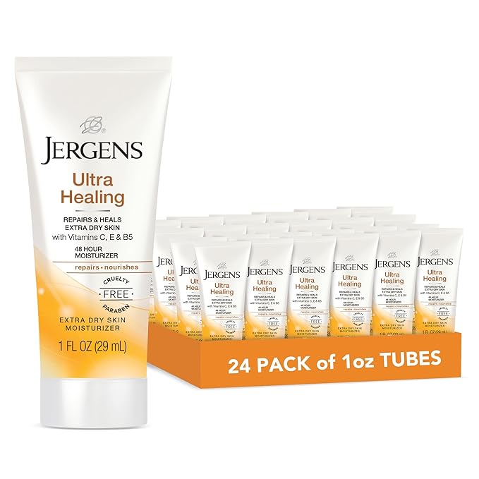 Jergens Ultra Healing Dry Skin Moisturizer, Travel Size Body and Hand Lotion, 1 Oz (Pack of 24)-FemmiqueWomen