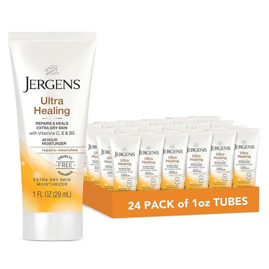 Jergens Ultra Healing Dry Skin Moisturizer, Travel Size Body and Hand Lotion, 1 Oz (Pack of 24)-FemmiqueWomen