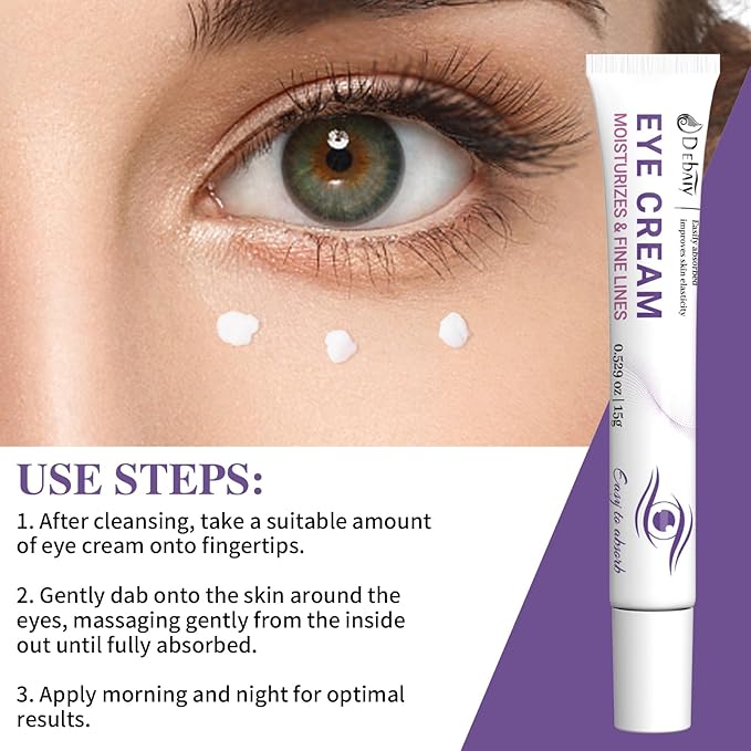 3 Pack Eye Cream Hydrating & Repairing with Hyaluronic Acid & Peptides - Moisturizes, Smooths Fine Lines, Enhances Elasticity (Each 0.529oz | 15g)-FemmiqueWomen