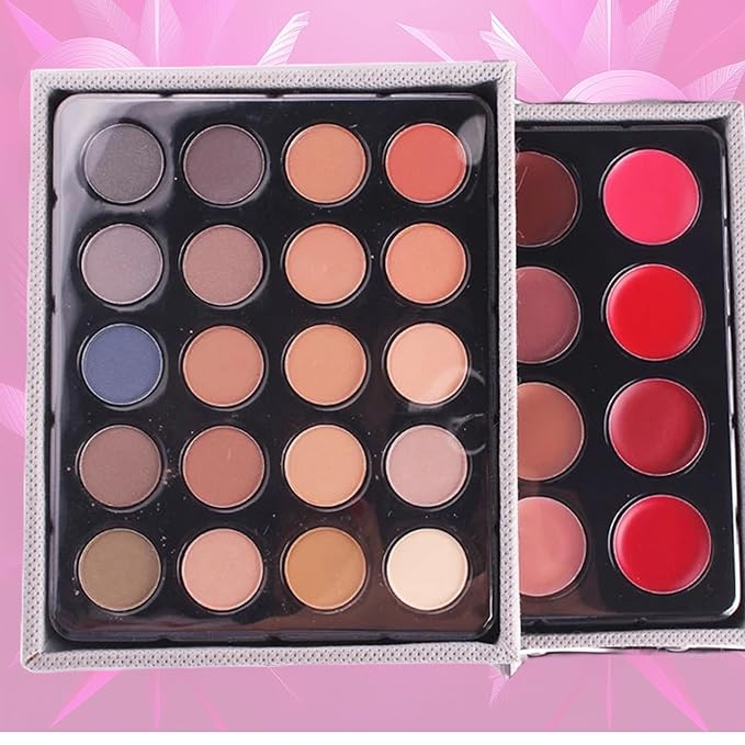 132 Colors All In One Ultimate Color Makeup Kit: Carry All Trunk with Cosmetic Contouring Palette, Concealer, Face Powder, Lip Gloss, Blusher, Contour Shade, Eye Liner, and Eyebrow Powder.-FemmiqueWomen