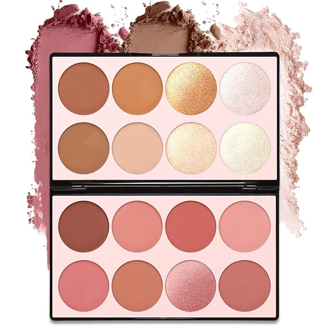 16 Colors Contour Palette Make up - Blush Highlighters Bronzer Powder All in one Makeup Palettes Contour Kit - Face Cosmetics Gifts for Women Beauty for Festivals (SET1)-FemmiqueWomen