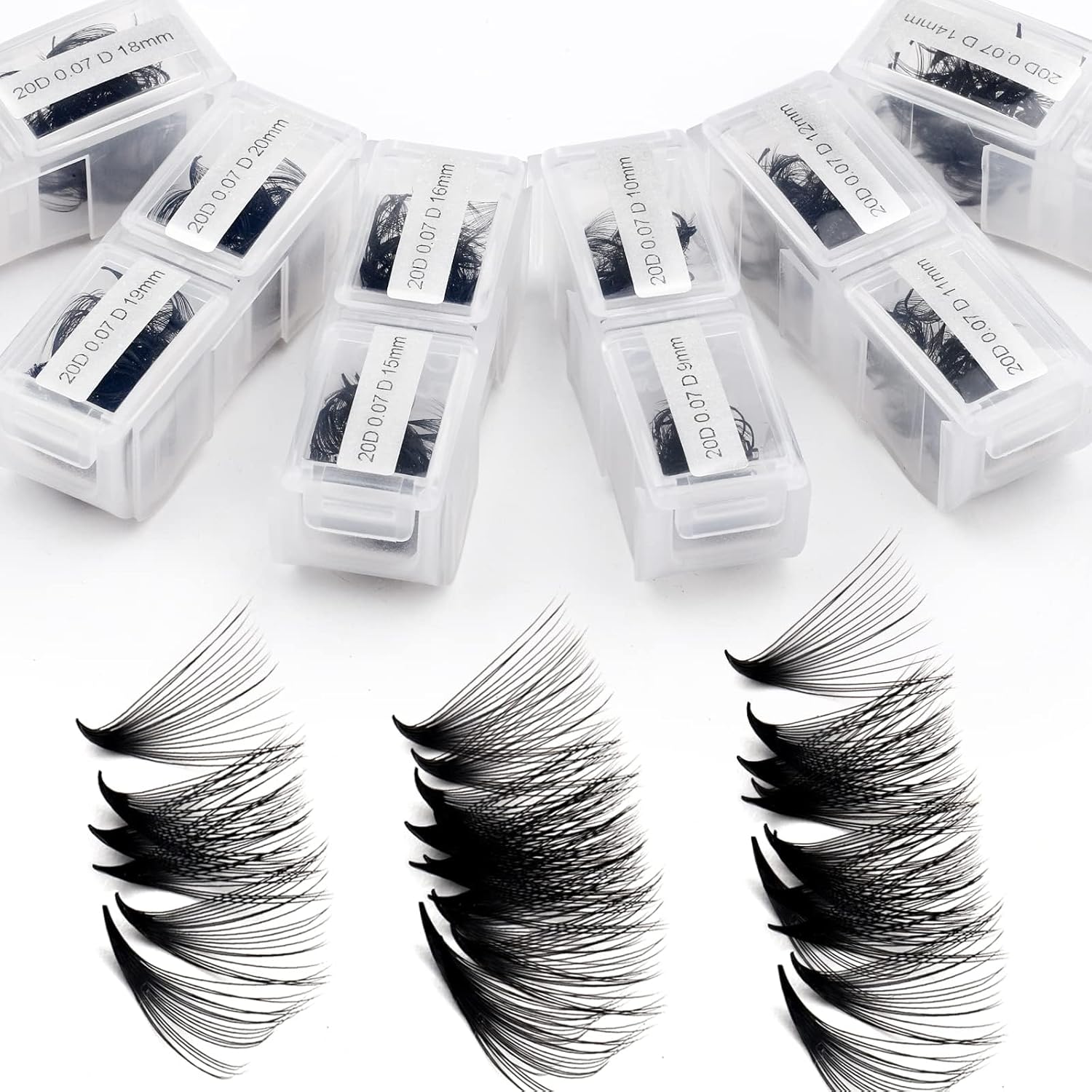 Premade Fans Eyelash Extension 1200 Fans 20P Loose Volume Lashes C Curl Pre-made Fans 9-20mm-FemmiqueWomen