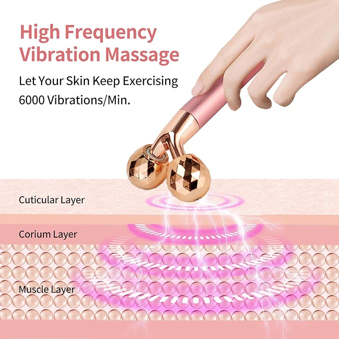 2-in-1 Face Massager Roller Electric Face Roller, 3D Roller and Crescent-Shape Face Massager Kit for Face Skin Care Tools-FemmiqueWomen