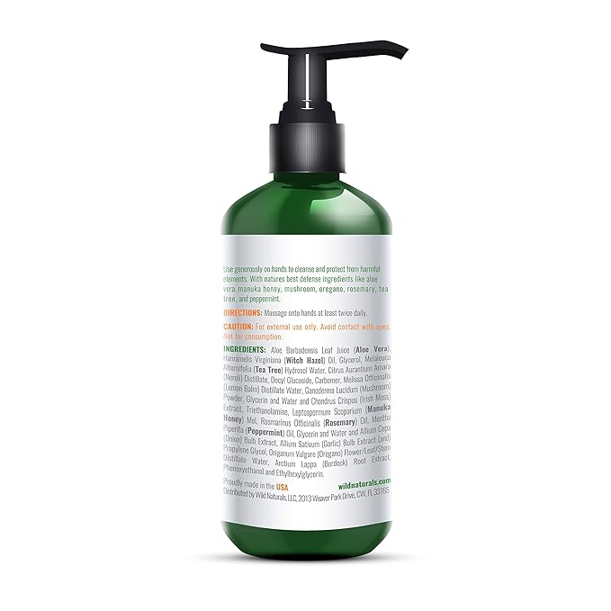 Pure Aloe Vera Gel Hand Cleaner - 100% Aloe Vera Gel Organic with Manuka Honey, Witch Hazel, Peppermint, Oregano, Rosemary, & Cleansing Tea Tree - Organic Waterless Purifying Wash-FemmiqueWomen