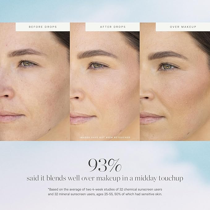 KORA Organics Silky Sun Drops, Mineral Sunscreen Serum SPF 30 with Reef-Safe Non-Nano Zinc Oxide, UVA/UVB Protection, Certified Organic, Cruelty Free, 1.01 oz-FemmiqueWomen