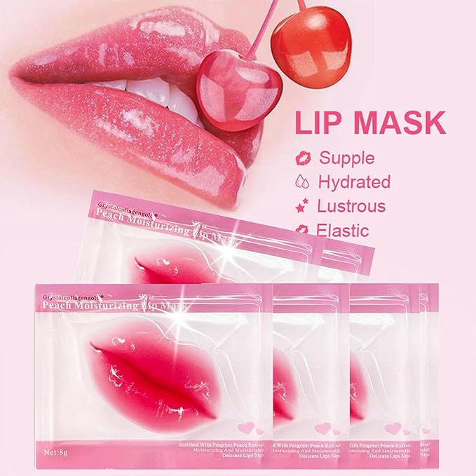 30 Pairs Lip Masks & 24K Gold Gel Eye Masks, Under Eye Collagen Patches and Crystal Gel Lip Masks Collagen Under Eye Mask for Dark Circles Puffiness and Wrinkles-FemmiqueWomen
