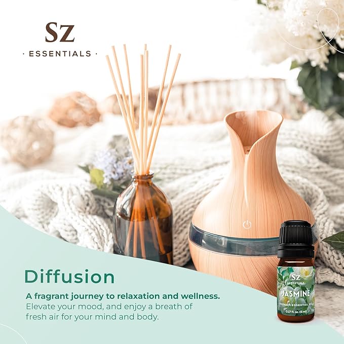 Jasmine Absolute Essential Oil – 100% Pure & Undiluted – 4 Jasminum Species – Divine Floral & Exotic Scent! – Aromatherapy & Natural Perfumery - Therapeutic Grade & Vegan – 0.17oz (5mL)-FemmiqueWomen