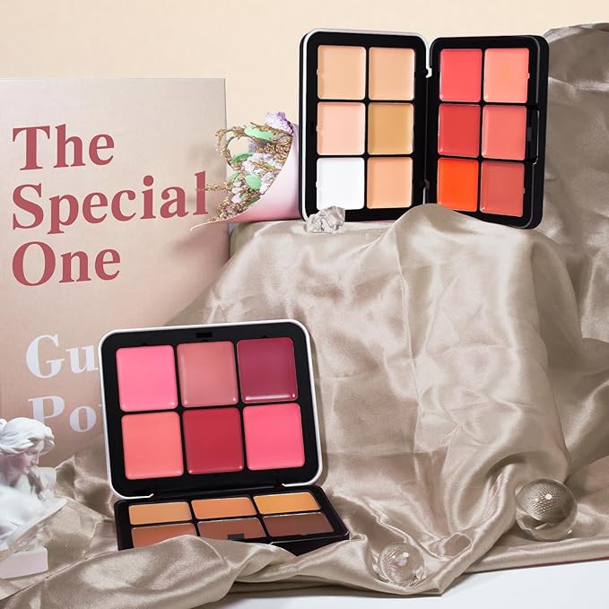 12 Colors Color Correcting Concealer Foundation Palette, Cream Blush and Concealer Palette, Long Wearing Smudge Proof Blendable Matte Finish Blush Powder Highlighter Cream Contour Palette Makeup (02)-FemmiqueWomen