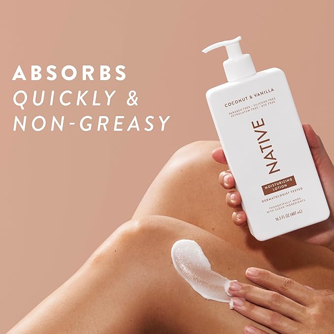 Native Body Lotion Contains Naturally Derived Plant-Based Moisturizers for Women and Men | Restores Dry Skin, Coconut & Vanilla, 16.5 fl oz-FemmiqueWomen