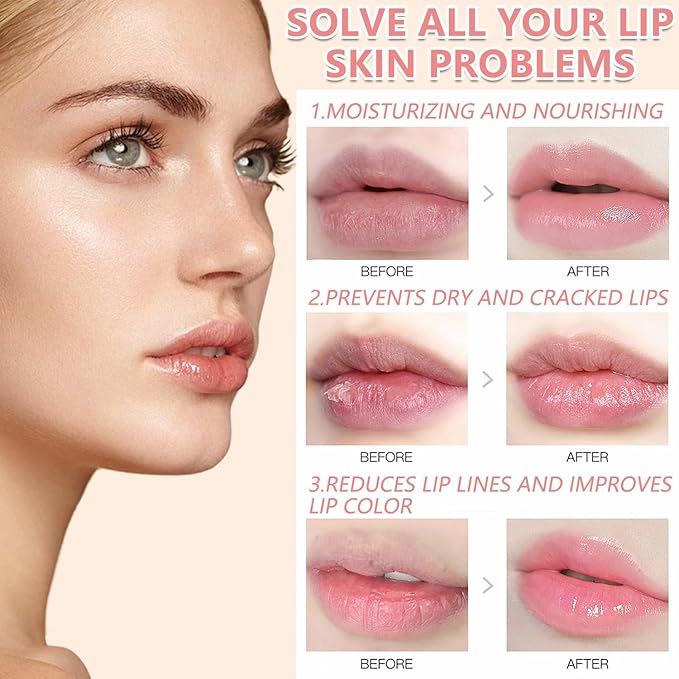 3 PCS Bee Lip Balm Honey Pot, Honey & Strawberry & Apple Lime Lip Balm, Lip Sleeping Mask Hydrating Prevention Dry and Cracked Lip Scrubs Exfoliator Lip Care, Moisturizing Lip Mask Overnight-FemmiqueWomen