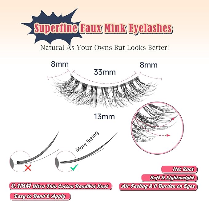 Wispy Lashes Natural Look False Eyelashes 13MM Eye Lash Pack 3D Volume Fake Eyelashes 7 Pair Siligli-FemmiqueWomen