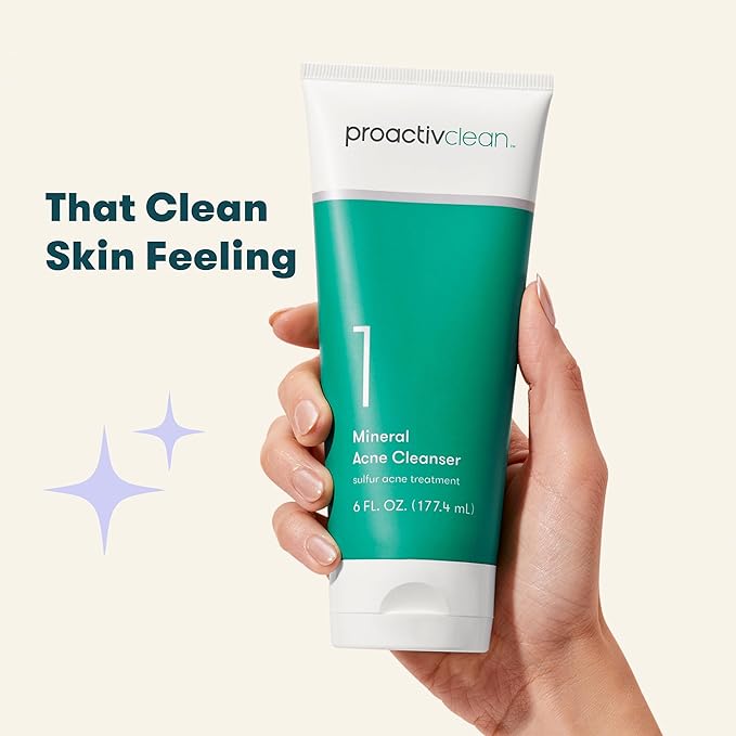 Proactiv Clean Mineral Acne Cleanser- Sulfur Acne Treatment Face Wash for Sensitive Skin- Gentle Daily Acne Cream Facial Cleanser with Soothing Chamomile- 6oz-FemmiqueWomen