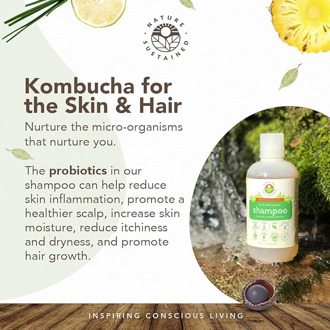 Organic Shampoo - Raw & Wildcrafted with Probiotics, Hypoallergenic Natural & Sulfate Free Shampoo for Sensitive Scalp, Dry Hair, Dandruff, Eczema & Psoriasis, Gallon, Original-FemmiqueWomen