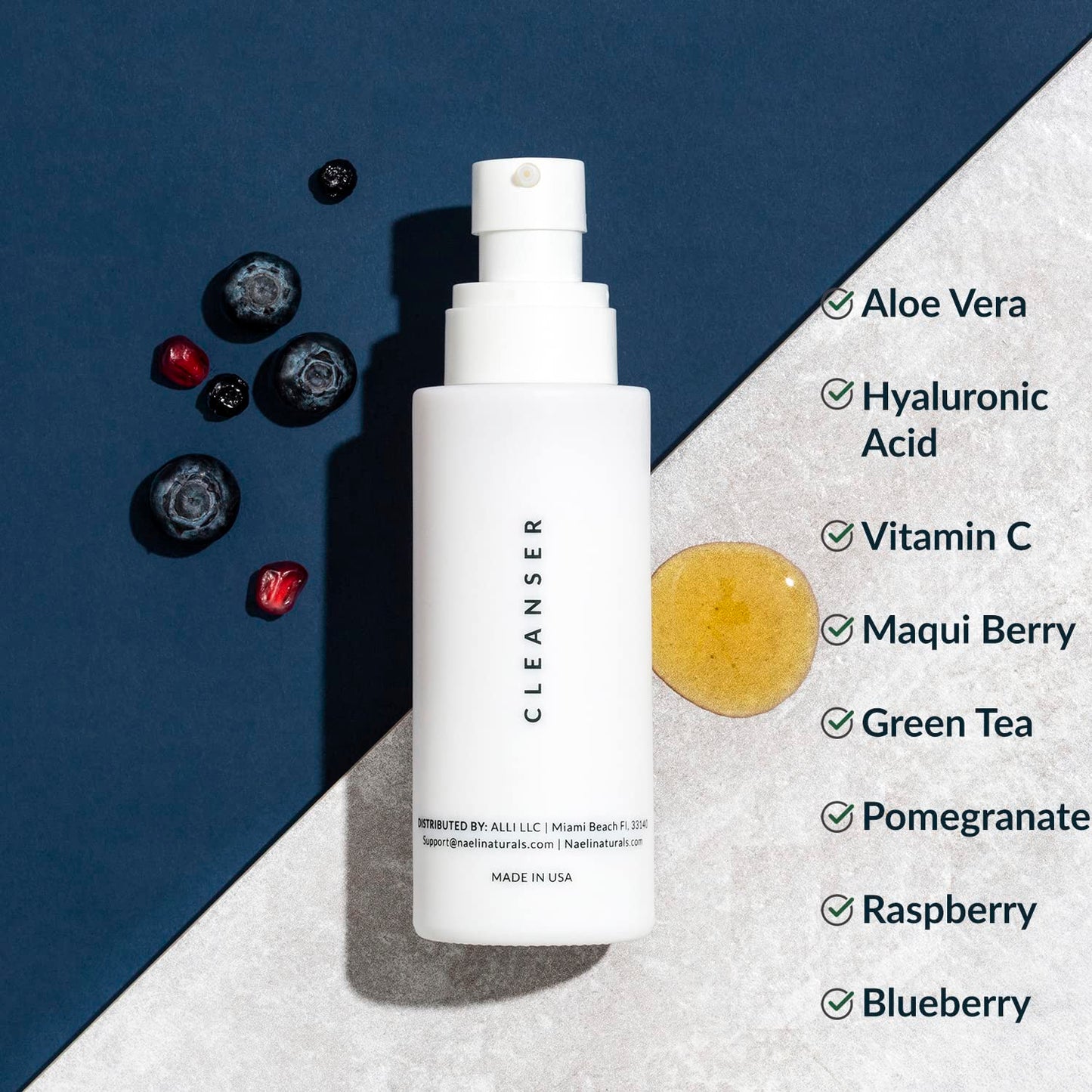 Gentle Face Cleanser - All Natural Anti Aging Vitamin C Face Wash for Sensitive & Dry Skin with Hyaluronic Acid & Antioxidants - Vegan & Cruelty Free, 4 oz-FemmiqueWomen