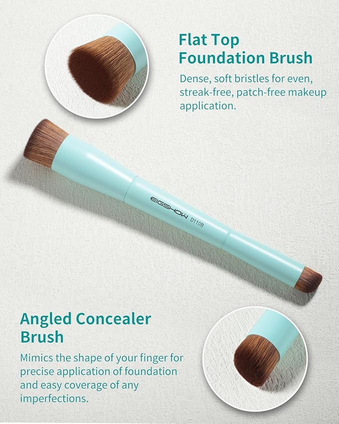EIGSHOW Foundation and Concealer Brush, Dual Ended Makeup Brush For Flawless Foundation Coverage, Under Eye Concealer, Vegan & Cruelty-free (D110B)-FemmiqueWomen