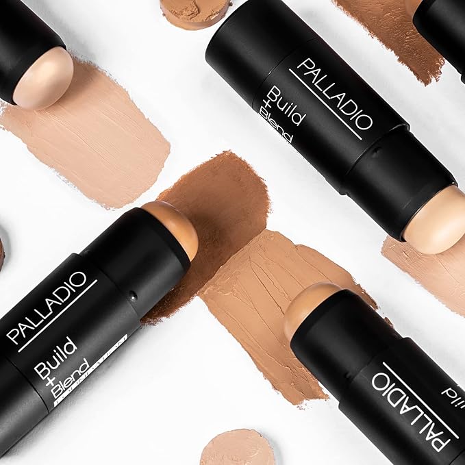 Palladio BUILD + BLEND Foundation Stick, Contour Stick for Face, Professional Makeup for Perfect Look, 0.25 Ounce (Mocha)-FemmiqueWomen