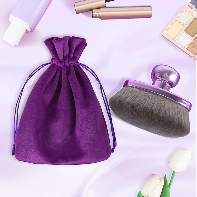 Extra Large Body Makeup Brush For Self Tanner, Leg Makeup &Bronzer Blend,116mm Oval-headed Kabuki Brush Provides More Even &Pretty Application, Sunscreen Face& Back Makeup Brush, Wet&Dry Use- Purple-FemmiqueWomen