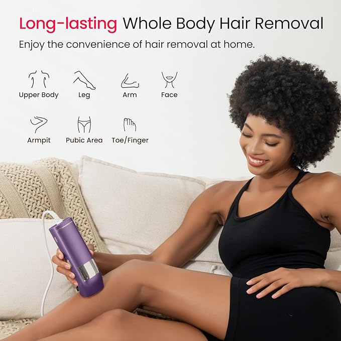 IPL Laser Hair Removal for Women and Men, 2 Lights, 2℃, 16.6 cm² Sapphire Ice Cooling for Sensitive Skin, 4-Pulse Mode for Ingrown Hair, Bikini, Face, Body Permanent Epilator Home Hair Removal Device-FemmiqueWomen