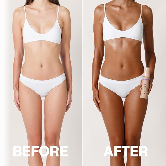 Bali Body Deep Violet Self Tanning Mousse – Self Tanner Mousse Violet-Based Formula for Dark, Fake Tan with Olive Undertones – Hydrating, Sunless Tanner for Sensitive Skin – 200ml / 6.7fl oz-FemmiqueWomen