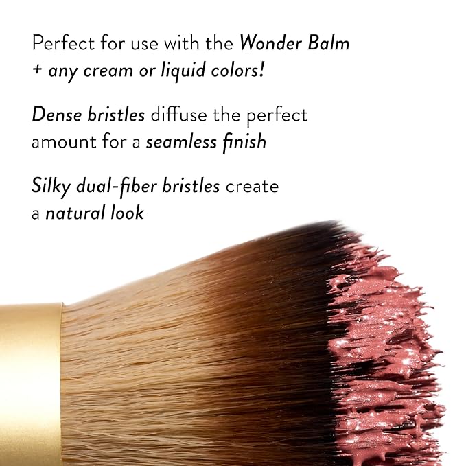 LAURA GELLER NEW YORK The Wonder Brush, Makeup Brush with Wooden Handle, Apply The Wonder Balm, Cream & Liquid Blush, Even Application and Blending-FemmiqueWomen