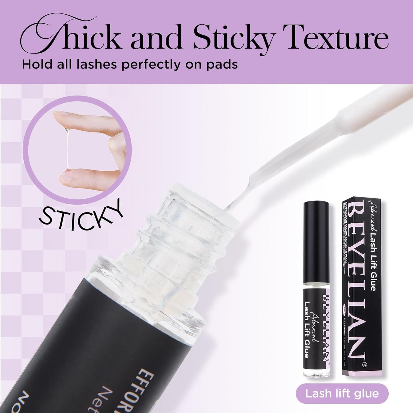 BEYELIAN Lash Lift Glue, Lash Lift Adhesive,Lash Perm Glue Strong Sticky Eyelash Dissolves Quickly in Water, No Irritation and Odorless,5ML-FemmiqueWomen