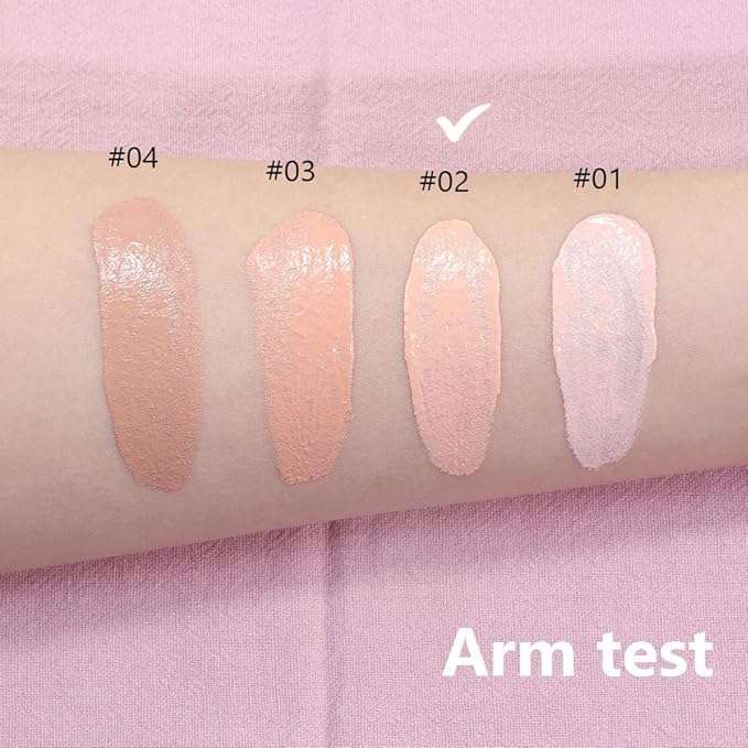 2 Pack Liquid Foundation Cream with Foundation Brush for Face Makeup,Durable Full Coverage Matte Concealer Make Up,Oil Control & Waterproof Base Primer -1 Fl.Oz (#02)-FemmiqueWomen