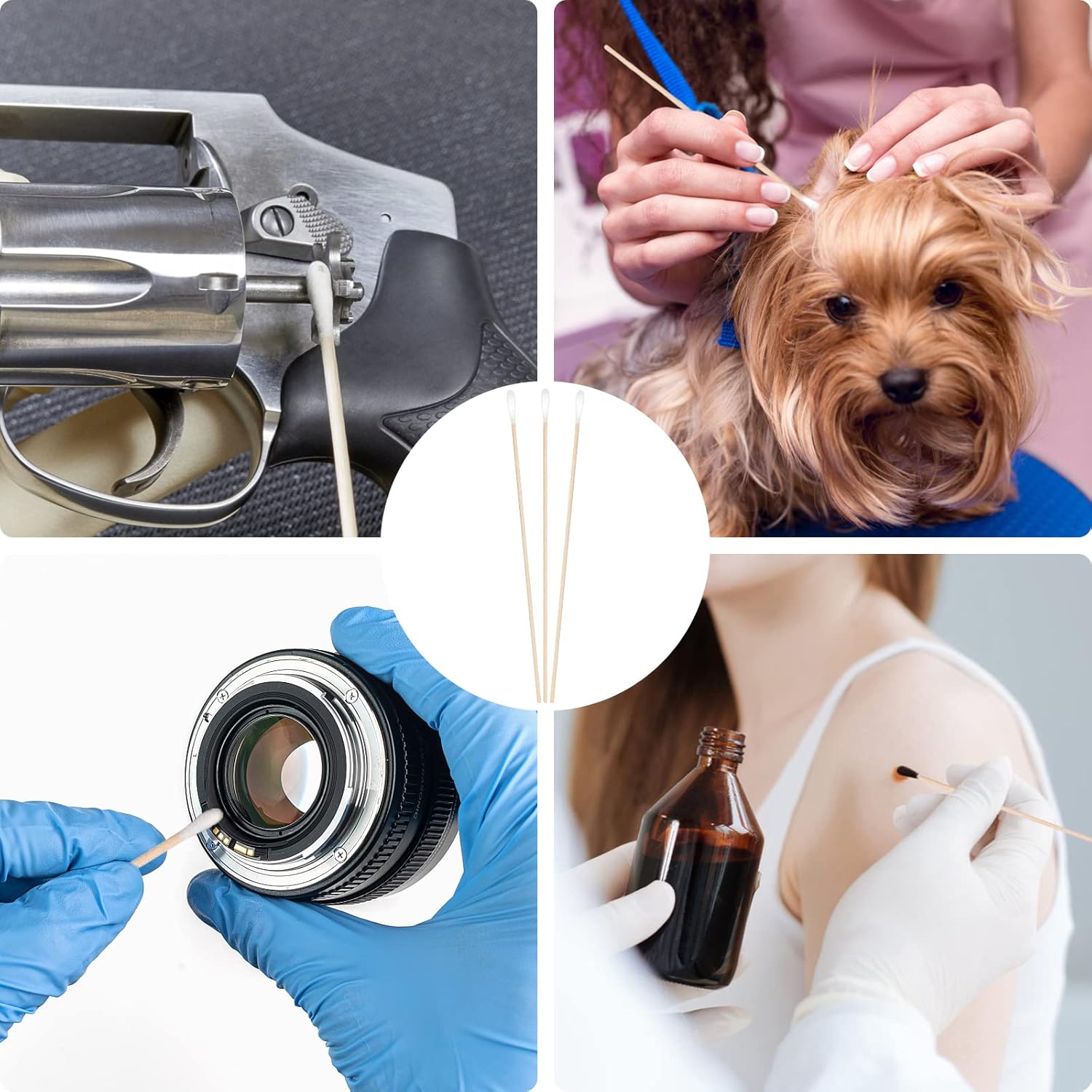 300 Pcs Cotton Swabs Set For Pet Owners, 100 Pcs 6 Inch Long Cotton Swabs & 200 Pcs Cotton Swabs, Pet Supplies For Dogs Cats, Eyes Ears & Nose Cleaning Solution-FemmiqueWomen